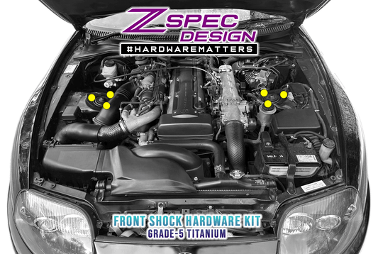 ZSPEC Front Shocks Fastener Kit for '93-02 Toyota Supra MKIV, Titanium - Howling Moto