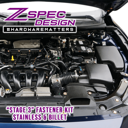 ZSPEC Stage-3 Dress Up Bolts® Fastener Kit for '14-17 Mazda3 2.0L, Stainless & Billet - Howling Moto