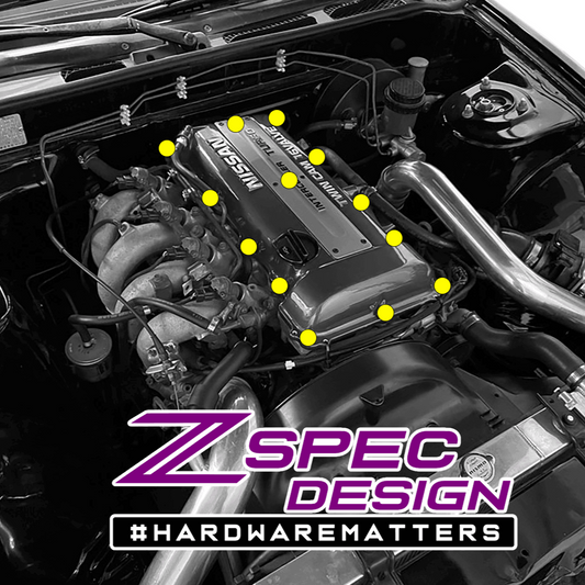 ZSPEC SR20DET (Non-VTC "Red Top") Valve Cover Hardware Kit, Grade-5 Titanium - Howling Moto