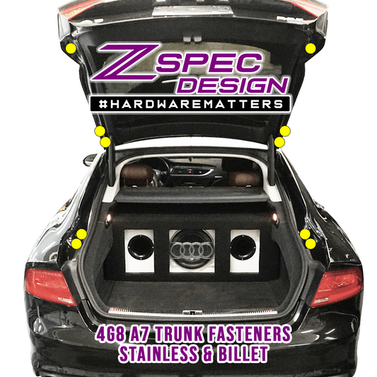 ZSPEC Dress Up Bolts® Trunk Fastener Kit for '12-18 Audi A7 4G8 3.0L, Stainless & Billet - Howling Moto