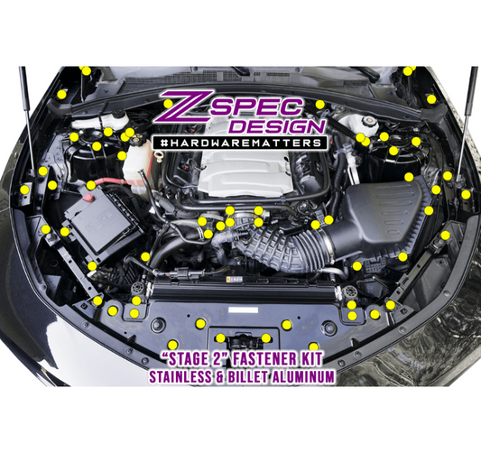 ZSPEC Stage-2 Dress Up Bolts® Fastener Kit for '16+ Chevy V8 Camaro SS, Stainless & Billet - Howling Moto