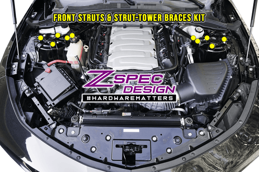 ZSPEC Titanium Struts & Strut-Braces Fastener Kits for '16+ Chevy V8 Camaro SS - Howling Moto