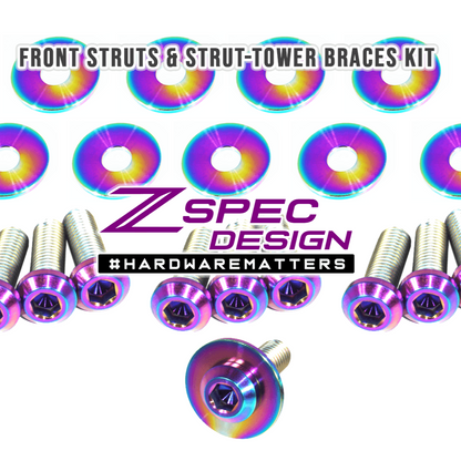 ZSPEC Titanium Struts & Strut-Braces Fastener Kits for '16+ Chevy V8 Camaro SS - Howling Moto