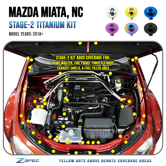 ZSPEC Stage-2 Dress Up Bolts® Fastener Kit for '23+ Mitsubishi Mirage, Titanium - Howling Moto