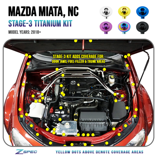 ZSPEC Stage-3 Dress Up Bolts® Fastener Kit for '23+ Mitsubishi Mirage, Titanium - Howling Moto