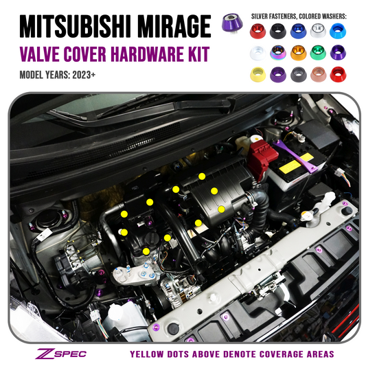 ZSPEC Valve Cover Dress Up Bolts® Fastener Kit for '23+ Mitsubishi Mirage, Stainless & Billet - Howling Moto