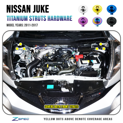 ZSPEC Front Struts Fastener Kit for Nissan Juke, Titanium - Howling Moto