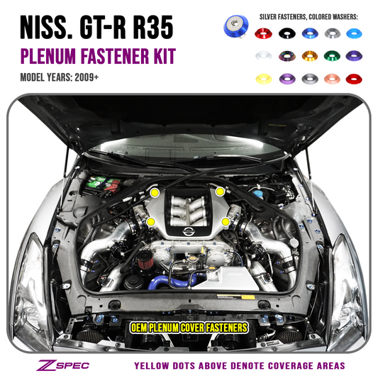 ZSPEC Plenum Cover Fasteners for Nissan Skyline GT-R/GTR R35, Stainless & Billet - Howling Moto