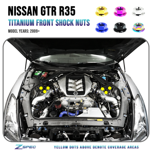 Front Shock Tower Nuts fits Nissan Skyline GT-R/GTR R35, Titanium GR5 - Howling Moto