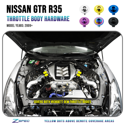 ZSPEC Throttle Bodies Fastener Kit for Nissan Skyline GT-R/GTR R35, Grade-5 Titanium - Howling Moto