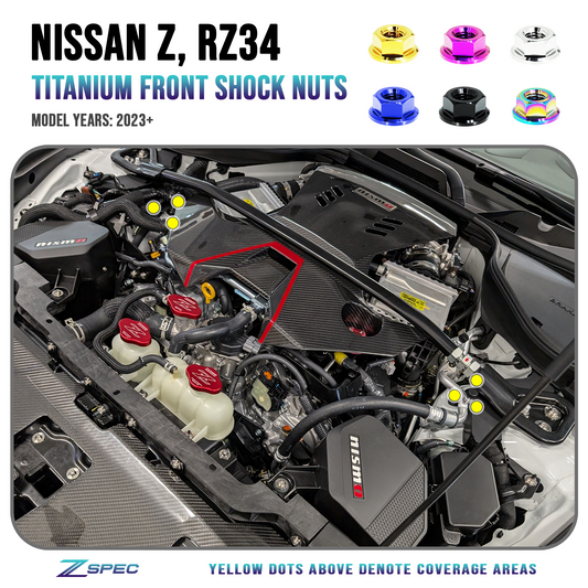 ZSPEC Shock Tower Nuts for '23+ Nissan Z RZ34, Titanium - Howling Moto