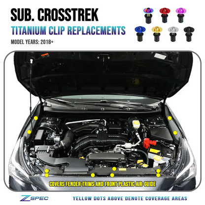 ZSPEC Titanium Plastic Clips Replacement Kit for Subaru CrossTrek '18-24 - Howling Moto