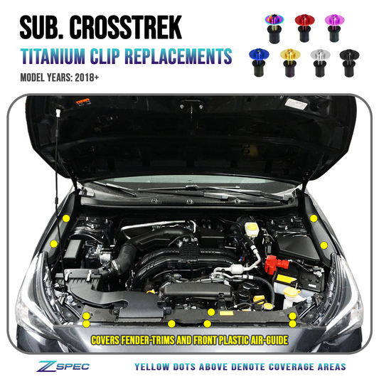 ZSPEC Titanium Plastic Clips Replacement Kit for Subaru CrossTrek '18-24 - Howling Moto