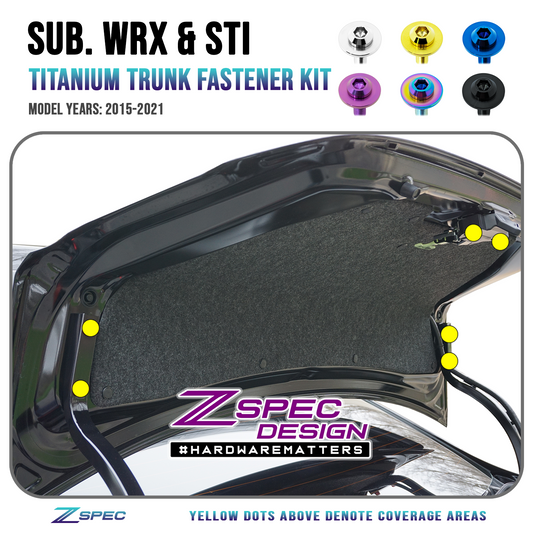 ZSPEC Trunk Dress Up Bolts® Fastener Kit for '15-21 Subaru WRX & STi, Titanium - Howling Moto