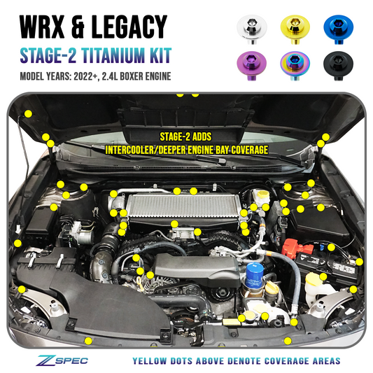 ZSPEC Stage-2 Fastener Kit for '22+ Subaru WRX & Legacy, Titanium - Howling Moto