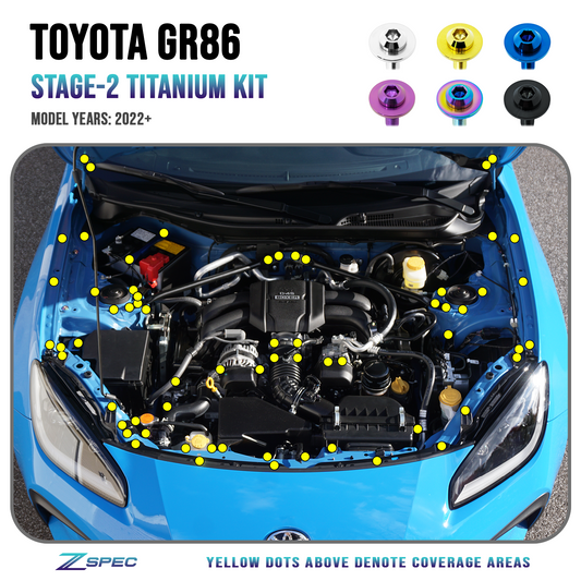 ZSPEC Stage-2 Dress Up Bolts® Fastener Kit for '22+ Toyota GR86 & Subaru BRZ, Titanium - Howling Moto