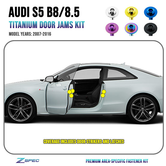 ZSPEC Dress Up Bolts® Door Strikers & Latches Fasteners for Audi S5 B8 EA837 3.0L, Titanium - Howling Moto