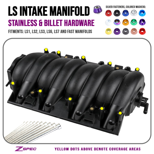 ZSPEC Intake Manifold Fastener Kit for LS1 LSX LS2 LS3 LS6 GM, Stainless & Billet - Howling Moto