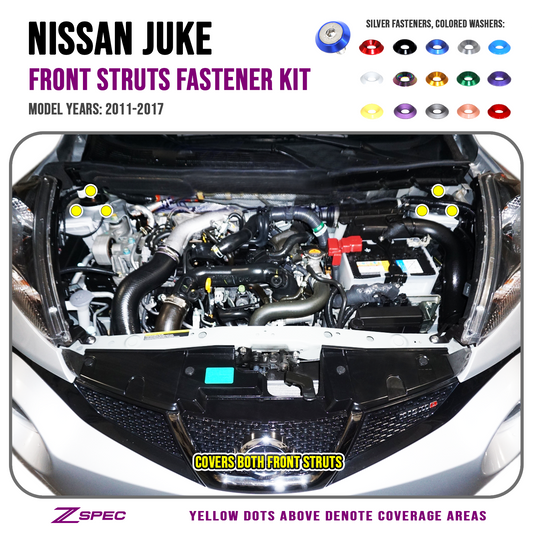 ZSPEC Front Struts Fastener Kit for Nissan Juke, Stainless & Billet - Howling Moto