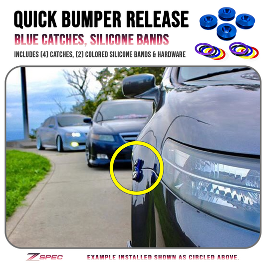 ZSPEC Quick Release Bumper Fastener Kit w/BLUE Catches & Colored Bands - Howling Moto