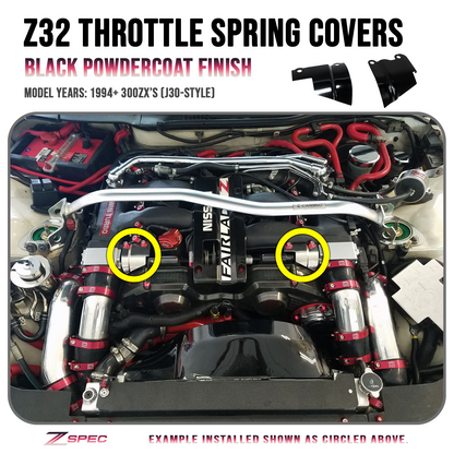 ZSPEC Black Throttle Spring Covers for '94-96 300zx Z32 Plenums, Powdercoated Stainless - Howling Moto