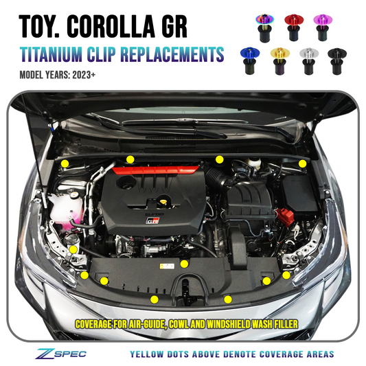 ZSPEC Plastic Clips "Replacement Fastener Kit for the GR Corolla, Titanium - Howling Moto