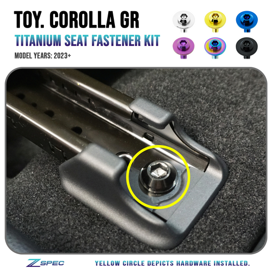 ZSPEC Seat-Rails Dress Up Fastener Kit for the GR Corolla, Front-Bolts, Titanium - Howling Moto