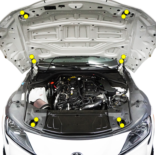 ZSPEC Hood Hinges/Latches/Catches Fasteners for '20+ Toyota Supra MKV GR A90, Titanium - Howling Moto