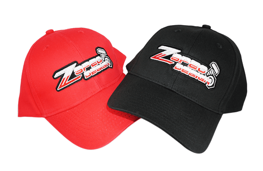 ZSPEC Design Lightweight Cotton Baseball-Style Hats, Red or Black, Adjustable - Howling Moto