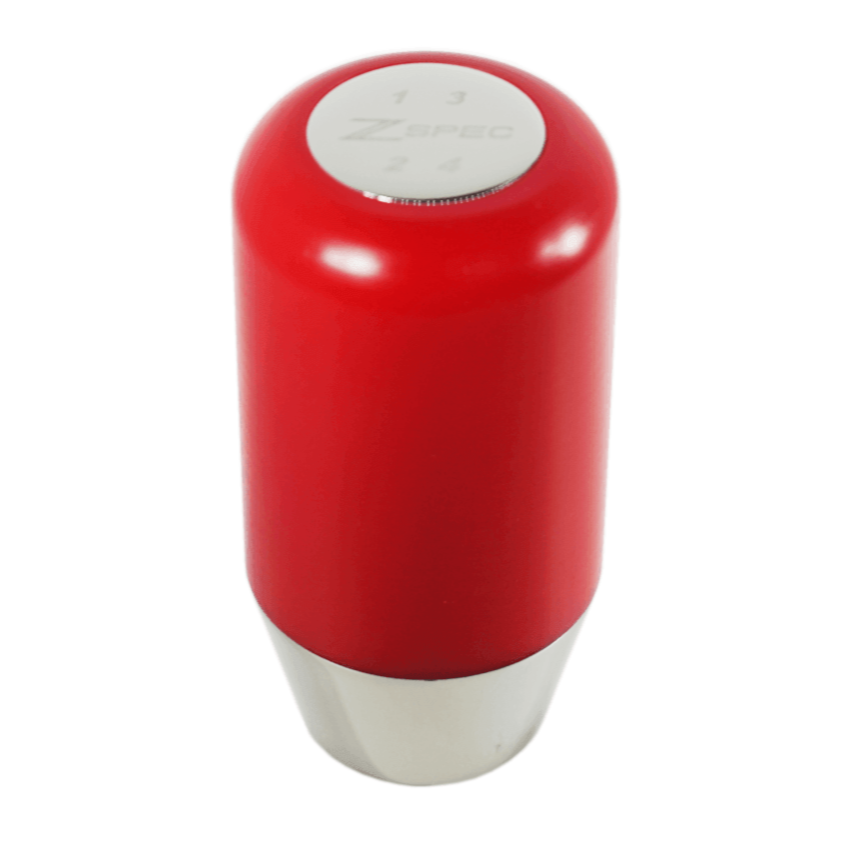 ZSPEC Shift Knob, M12-1.25, Delrin & Stainless, 4-Speed Shift Pattern Coin - Howling Moto