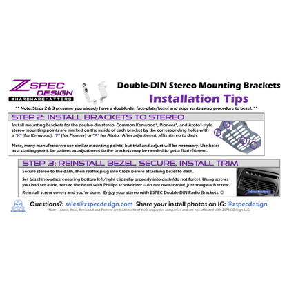 ZSPEC LHD Double-Din Radio Bezel w/Brackets for '90-99 Nissan Z32 300zx - Howling Moto