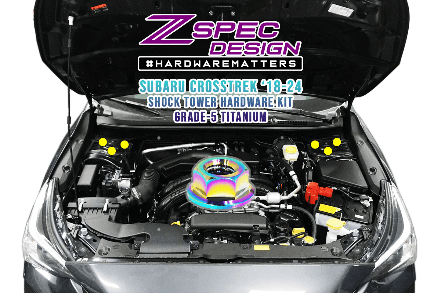 ZSPEC Front Struts Fastener Kit for '18-24 Subaru CrossTrek, Titanium Grade-5, Six Nuts - Howling Moto