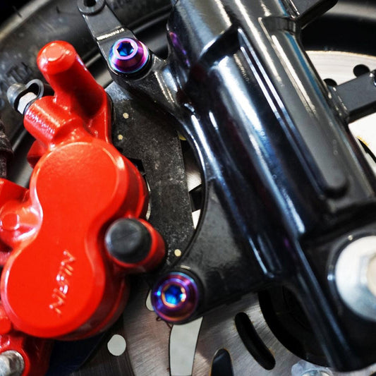 ZSPEC "Front Brake Caliper Bracket" Fastener Kit for the Honda Grom, Grade-5 Titanium - Howling Moto