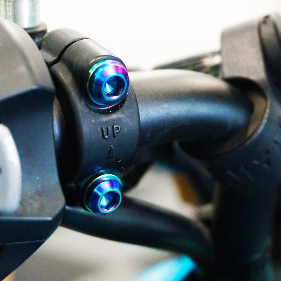 ZSPEC "Brake-Handle Brackets" Fastener Kit for the Honda Grom, Grade-5 Titanium - Howling Moto