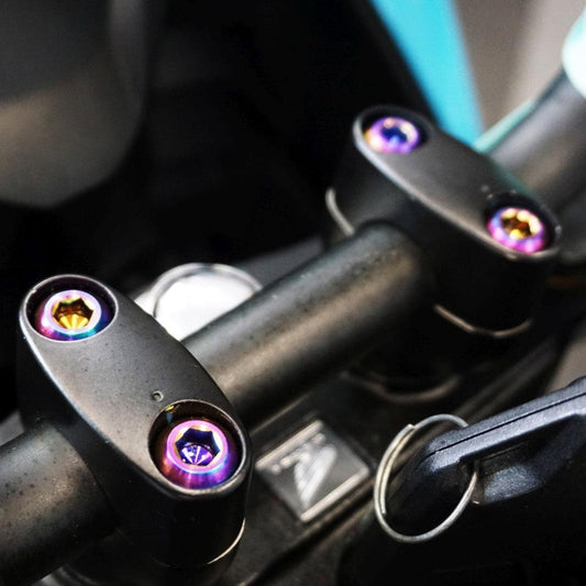 ZSPEC "Handle Bar Clamps" Fastener Kit for the Honda Grom, Grade-5 Titanium - Howling Moto