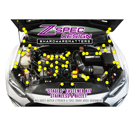 ZSPEC Stage-3 Dress Up Bolts® Fastener Kit for '17-18 Hyundai Elantra, Stainless & Billet - Howling Moto