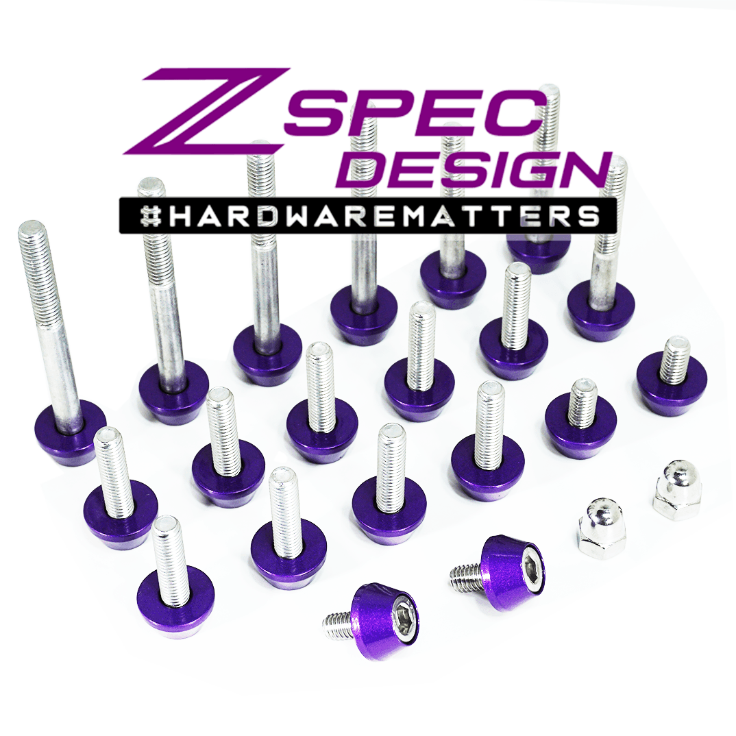 ZSPEC Plenum Fastener Kit for Nissan 350z VQ35DE, Stock (OEM) Length, Stainless & Billet - Howling Moto
