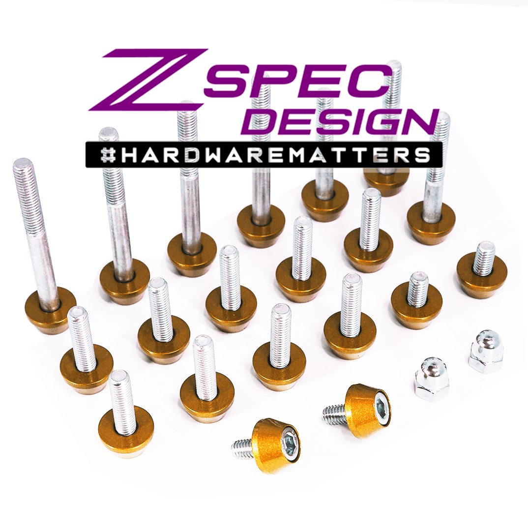 ZSPEC Plenum Fastener Kit for Nissan 350z VQ35DE +10mm (LONGER) Spacer, Stainless & Billet - Howling Moto