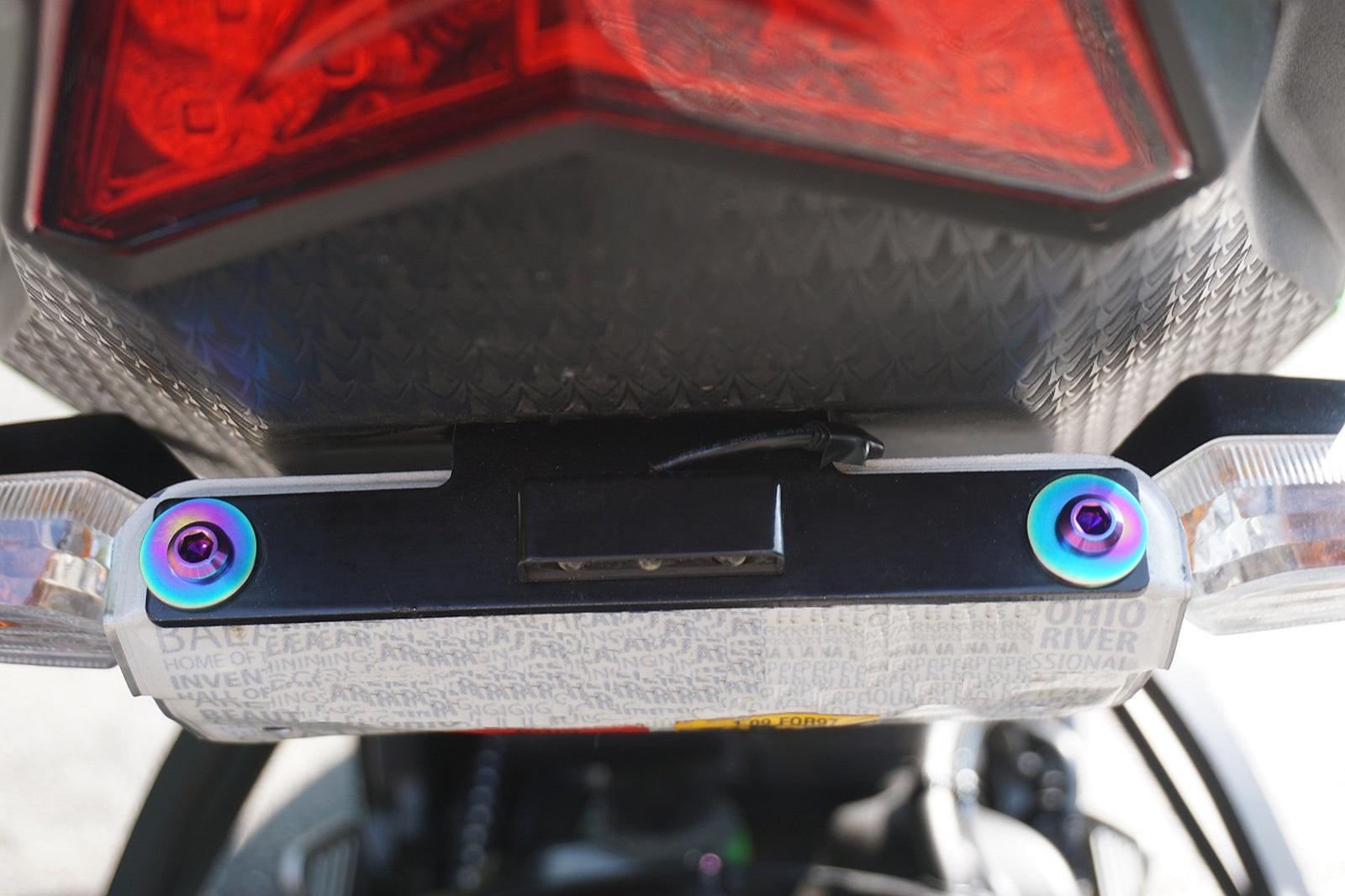ZSPEC Titanium Fastener Kit for the Kawasaki Ninja 636 ZX6R Rear License Plate - Howling Moto