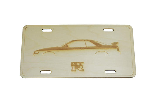 ZSPEC Nissan GTR R34 Cut-Away License Plate, Birch, Ornamental - Howling Moto