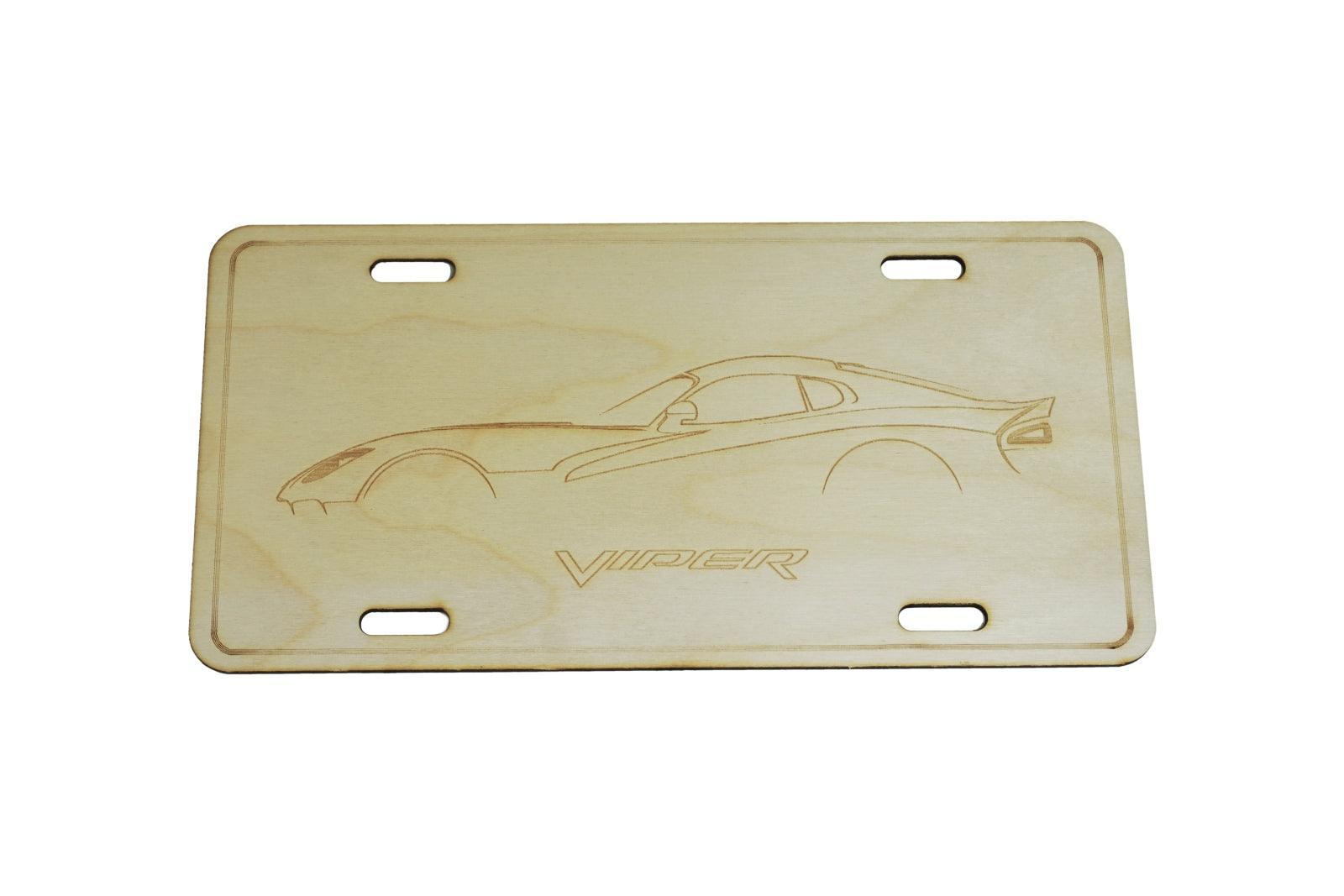 ZSPEC Dodge Viper SRT Silhouette License Plate, Birch, Ornamental - Howling Moto