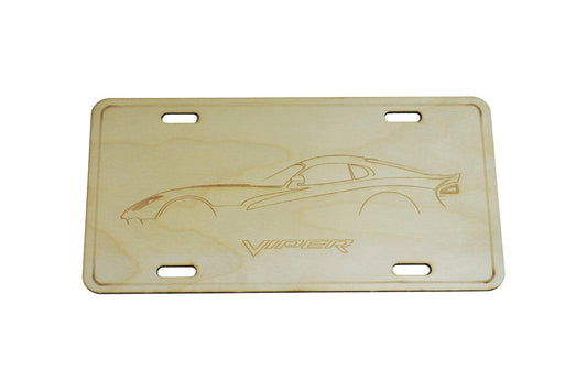 ZSPEC Dodge Viper SRT Silhouette License Plate, Birch, Ornamental - Howling Moto