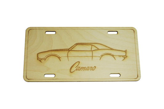 ZSPEC Classic Chevy Camaro SS Silhouette License Plate, Birch, Ornamental - Howling Moto