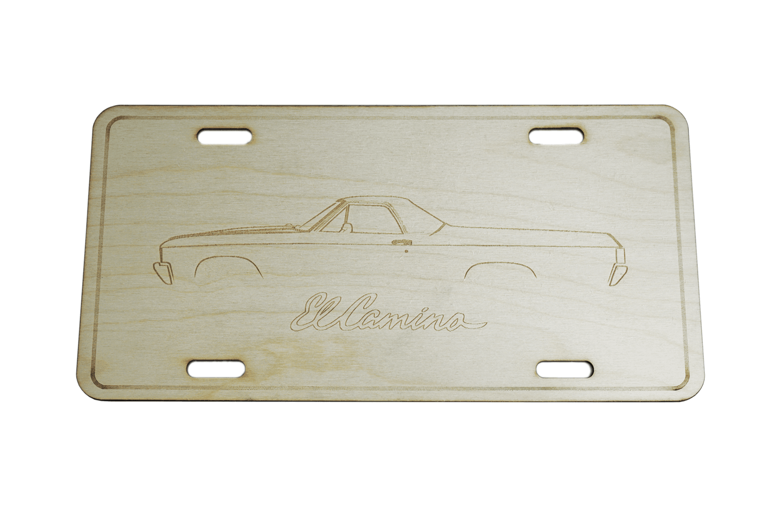 ZSPEC Chevy El Camino License Plate, Birch, Ornament for Office, Garage or Man-Cave - Howling Moto