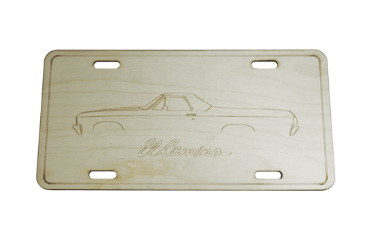ZSPEC Chevy El Camino License Plate, Birch, Ornament for Office, Garage or Man-Cave - Howling Moto