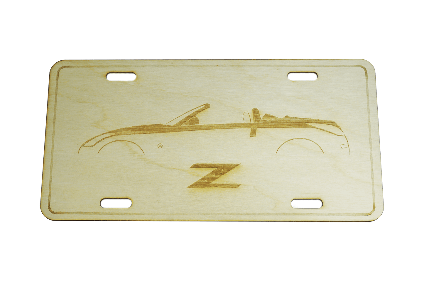 ZSPEC Nissan 350z Roadster License Plate, Birch, Ornament for Office, Garage or Man-Cave - Howling Moto