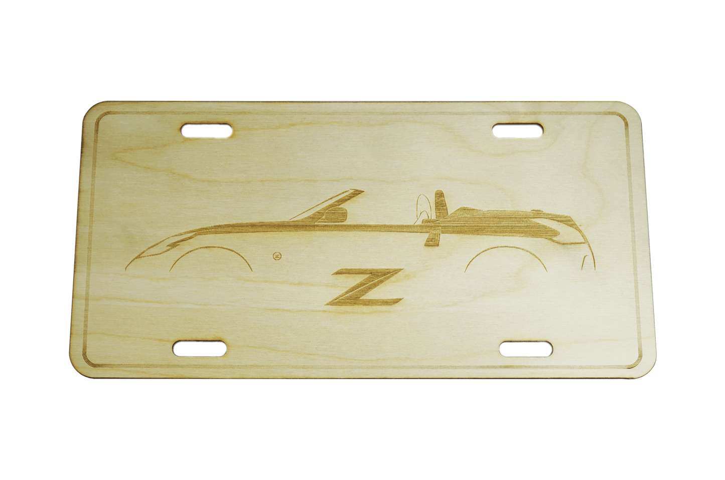 ZSPEC Nissan 370z Roadster License Plate, Birch, Ornament for Office, Garage or Man-Cave - Howling Moto