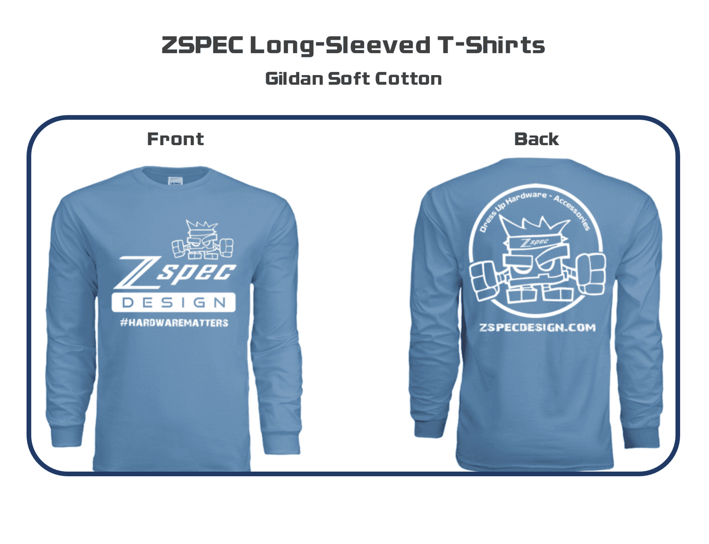 ZSPEC Long-Sleeve Cotton T-Shirt, Light Blue - Howling Moto