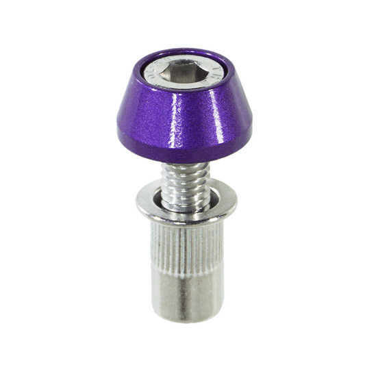 ZSPEC Body Kit Fastener, Billet-Angled Finish Washer & Stainless M6x20mm Bolt, w/ Rivet Nut, per Each - Howling Moto