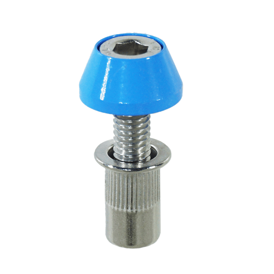 ZSPEC Body Kit Fastener, Billet-Angled Finish Washer & Stainless M6x20mm Bolt, w/ Rivet Nut, per Each - Howling Moto